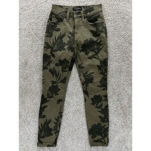 Lucky Brand Jeans Womens 0/25 Green‎ AVA Skinny in Floral Camo Mid Rise Stretch